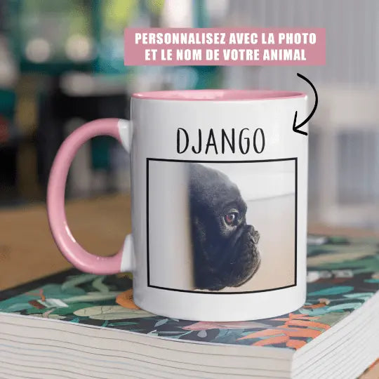 Mug céramique personnalisable photo et nom de votre animal de compagnie