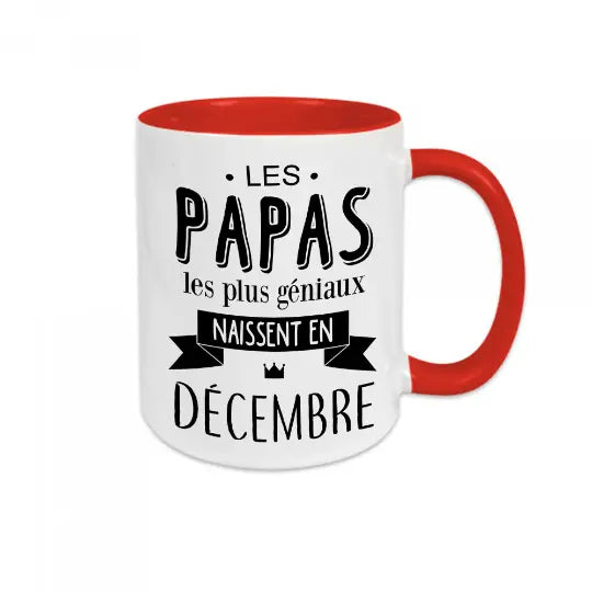 Mug céramique personnalisable, Les papas les plus géniaux naissent en..., personnalisez le mois de votre choix