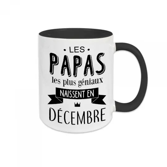 Mug céramique personnalisable, Les papas les plus géniaux naissent en..., personnalisez le mois de votre choix