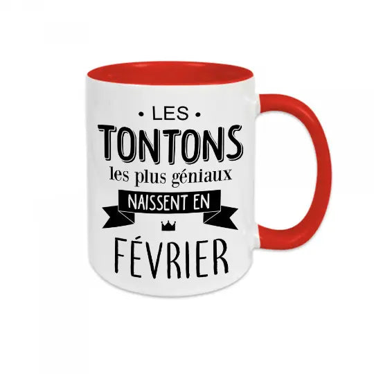 Mug céramique personnalisable, Les tontons les plus géniaux naissent en..., personnalisez le mois de votre choix