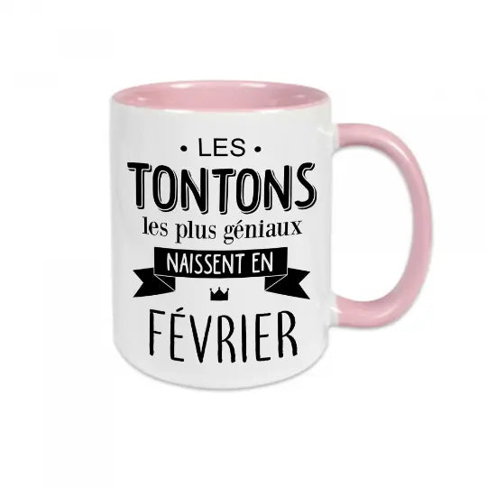 Mug céramique personnalisable, Les tontons les plus géniaux naissent en..., personnalisez le mois de votre choix