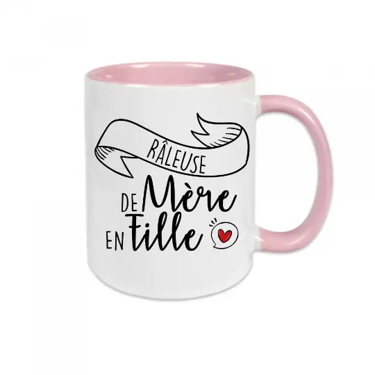 Mug céramique personnalisable, Râleuse de mère en fille, personnalisez le mot de votre choix