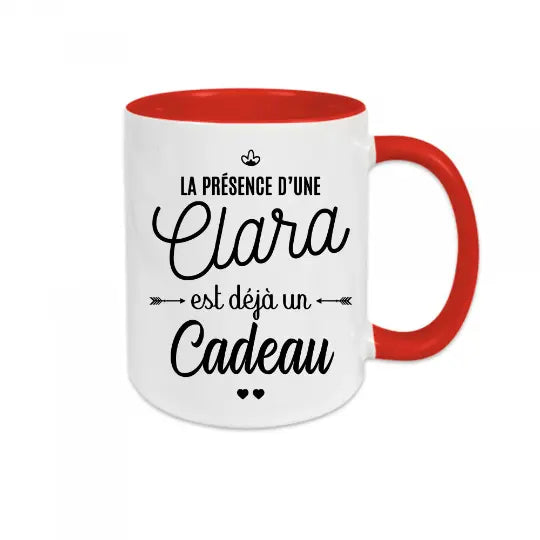 Mug céramique personnalisable, la présence d'une ( prénom de votre choix ) est déjà un cadeau