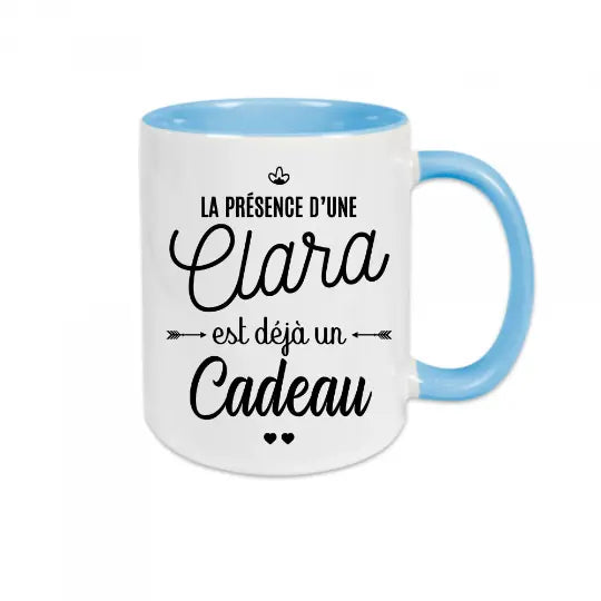 Mug céramique personnalisable, la présence d'une ( prénom de votre choix ) est déjà un cadeau