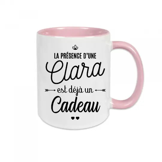 Mug céramique personnalisable, la présence d'une ( prénom de votre choix ) est déjà un cadeau