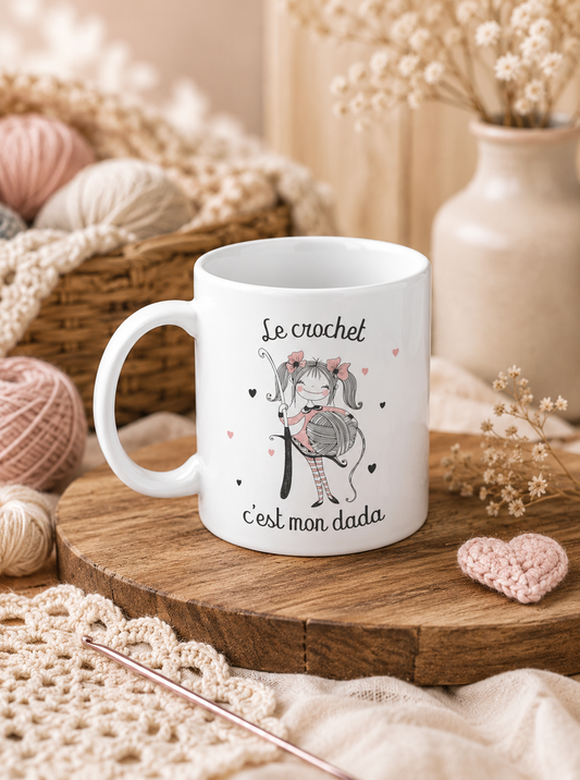 Mug céramique Le crochet c'est mon dada