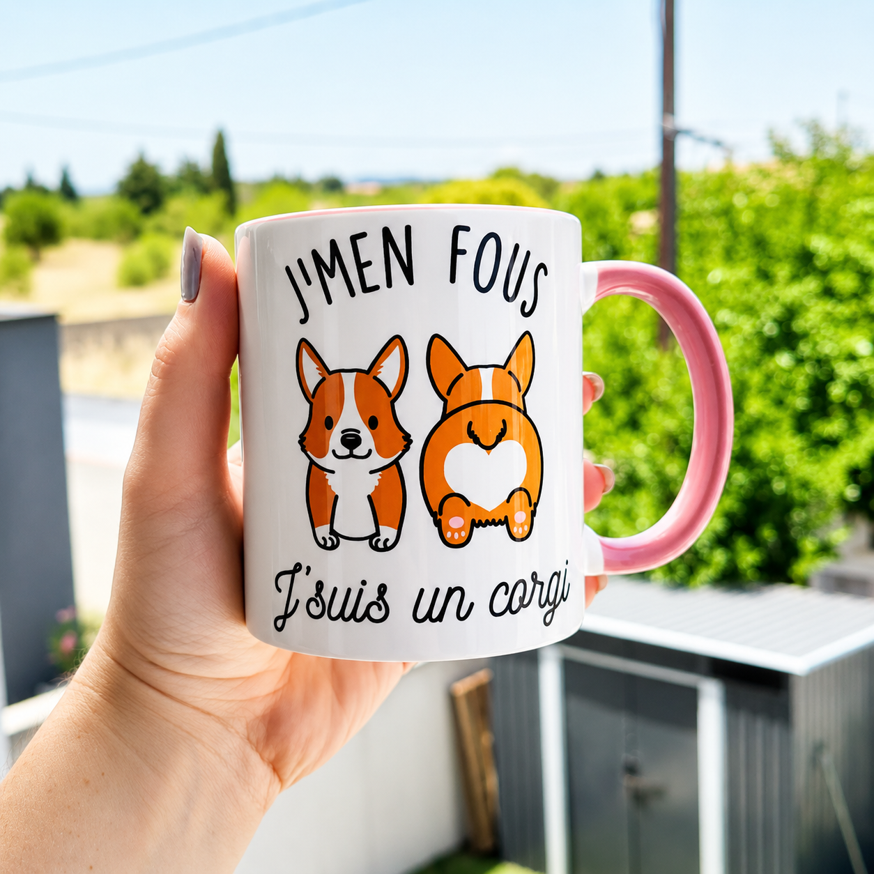 Mug céramique J'men fou j'suis un corgi