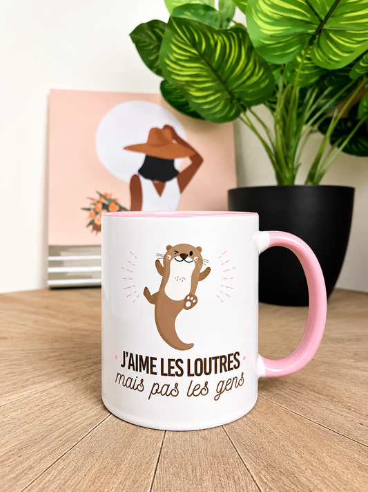 Mug céramique J'aime les loutres mais pas les gens