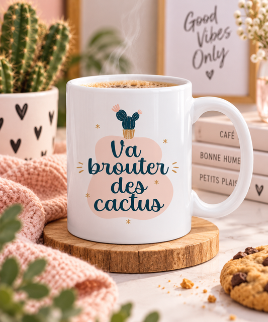 Mug céramique Va brouter des cactus Encre et Créations