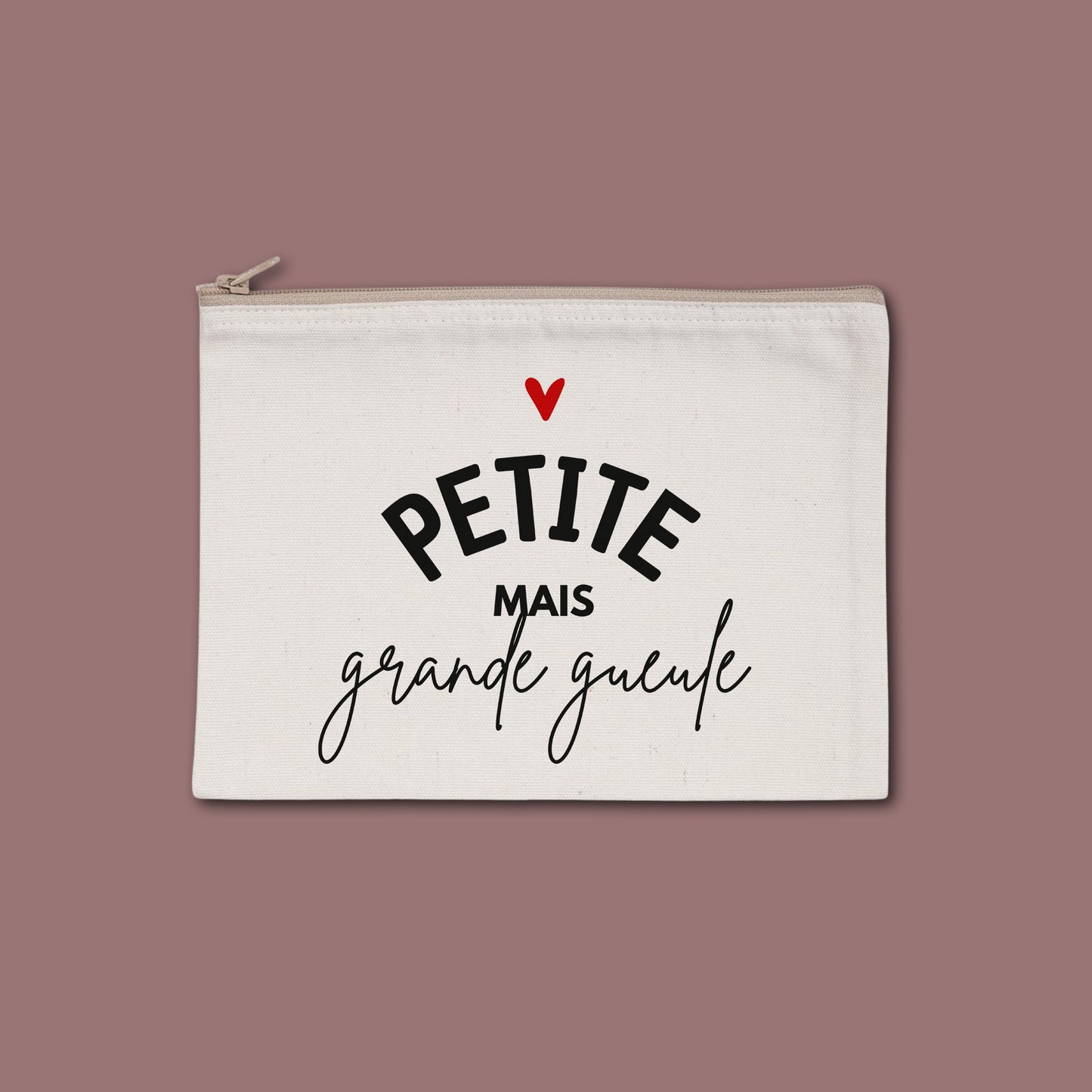 Pochette zippée recyclée Petite mais grande gueule