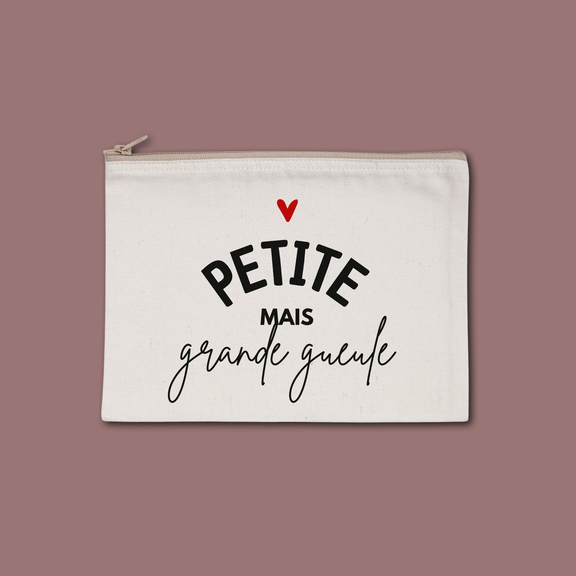 Pochette zippée recyclée Petite mais grande gueule