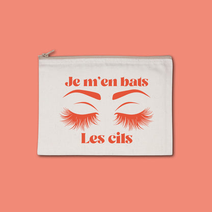 Pochette zippée recyclée Je m'en bats les cils