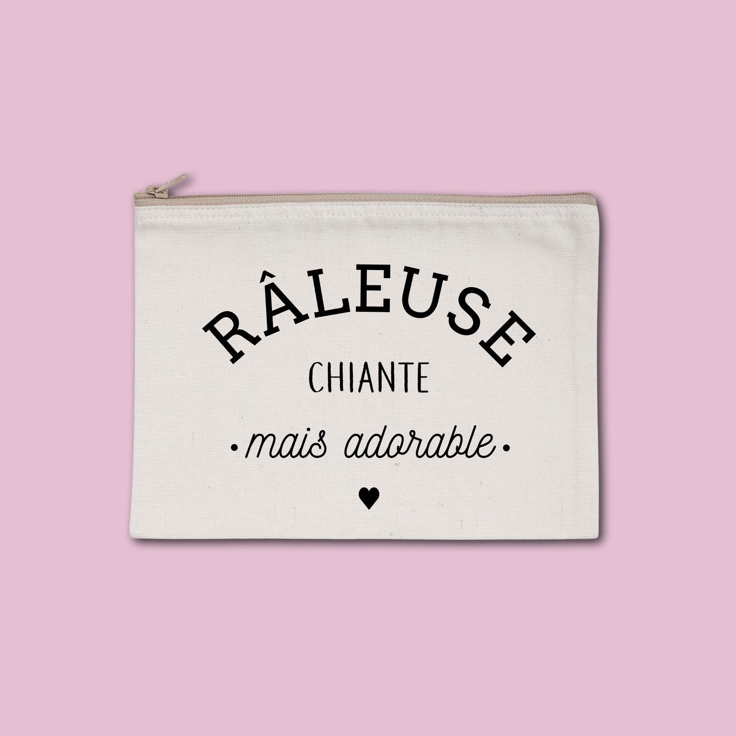 Pochette zippée recyclée Râleuse chiante mais adorable