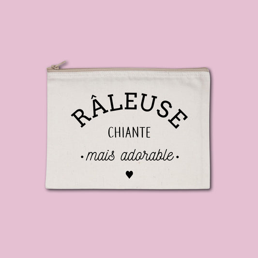 Pochette zippée recyclée Râleuse chiante mais adorable