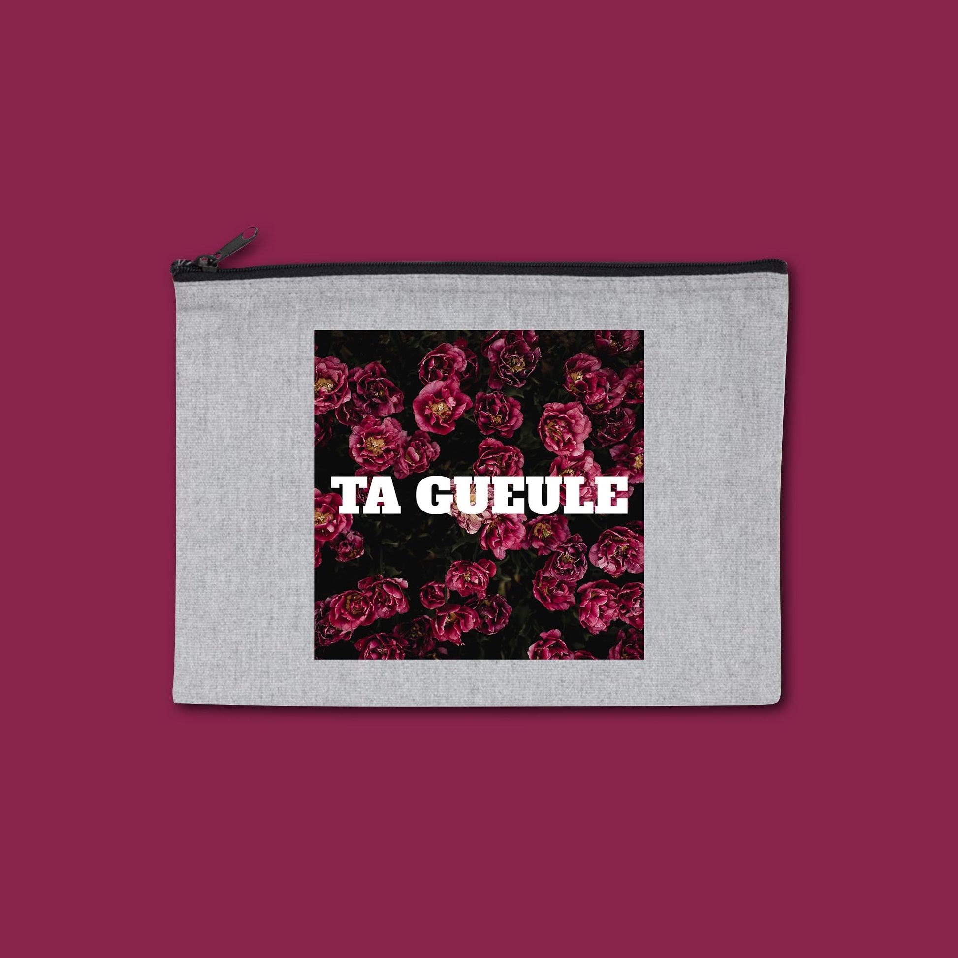 Pochette zippée recyclée Ta gueule TPOP