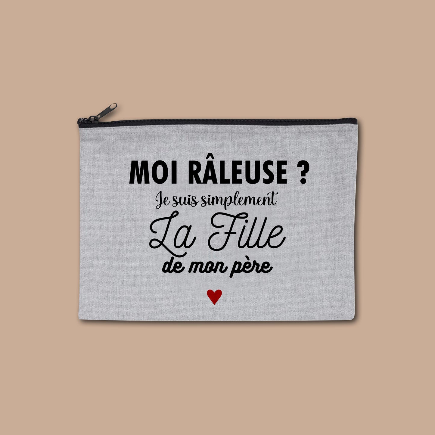 Pochette zippée recyclée La fille de mon père