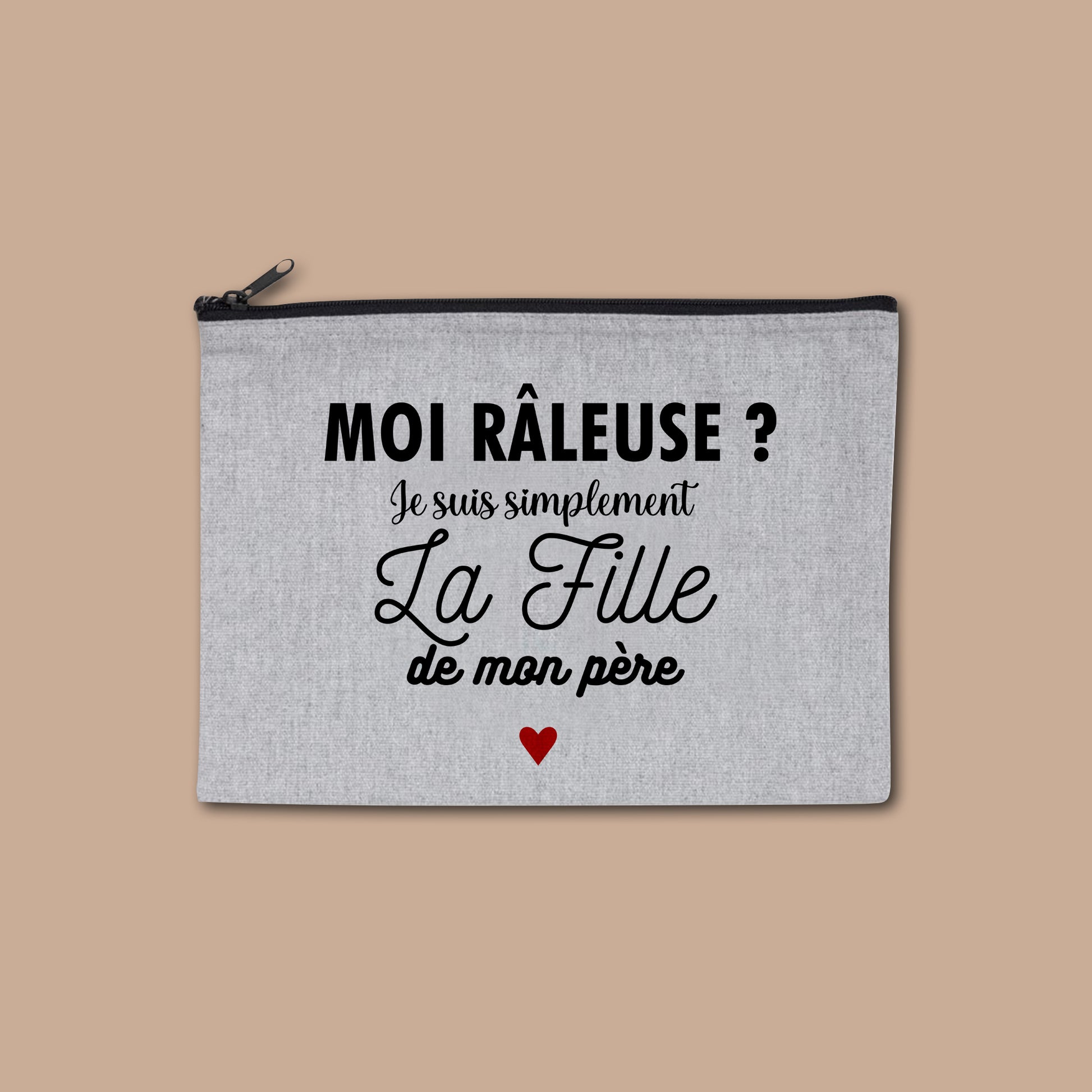 Pochette zippée recyclée La fille de mon père