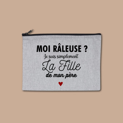 Pochette zippée recyclée La fille de mon père