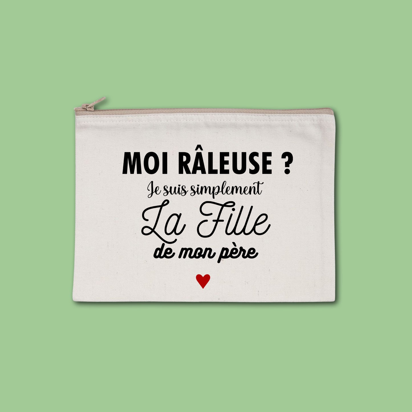 Pochette zippée recyclée La fille de mon père
