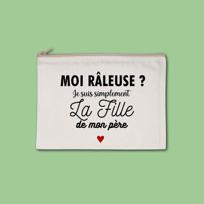 Pochette zippée recyclée La fille de mon père