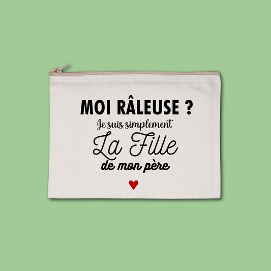 Pochette zippée recyclée La fille de mon père