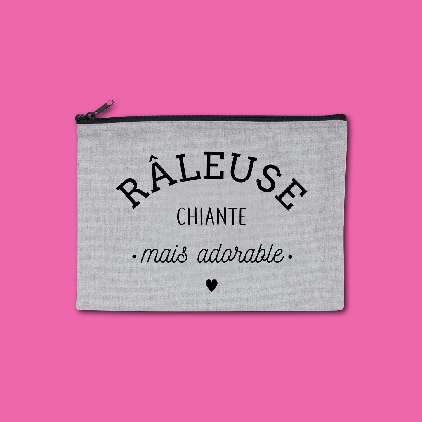 Pochette zippée recyclée Râleuse chiante mais adorable