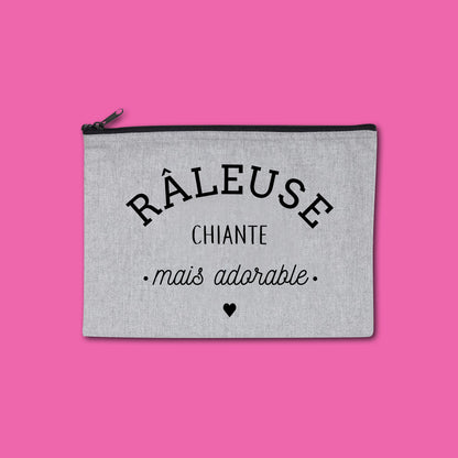 Pochette zippée recyclée Râleuse chiante mais adorable
