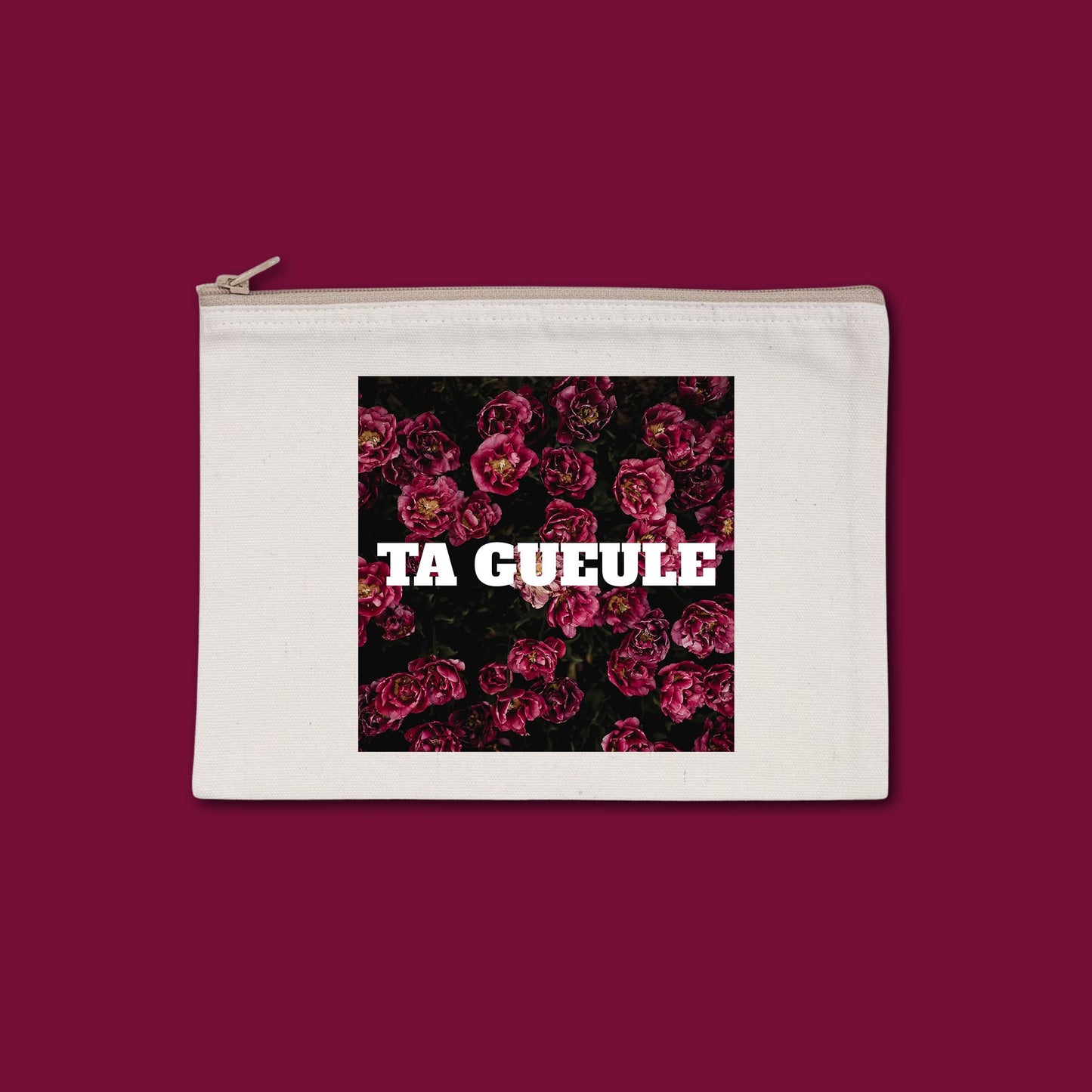 Pochette zippée recyclée Ta gueule TPOP