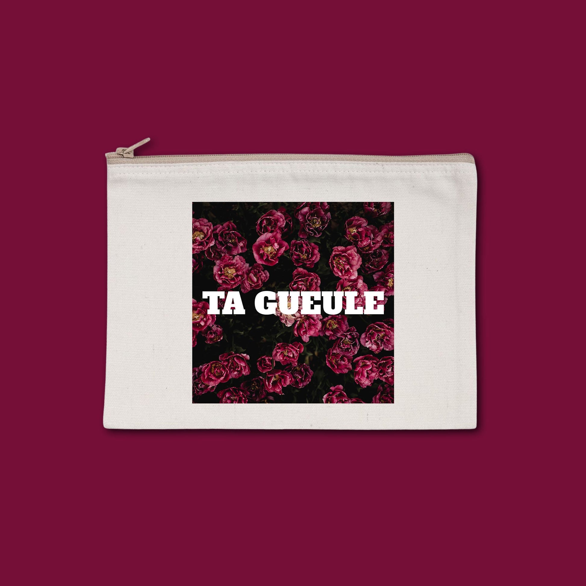Pochette zippée recyclée Ta gueule TPOP