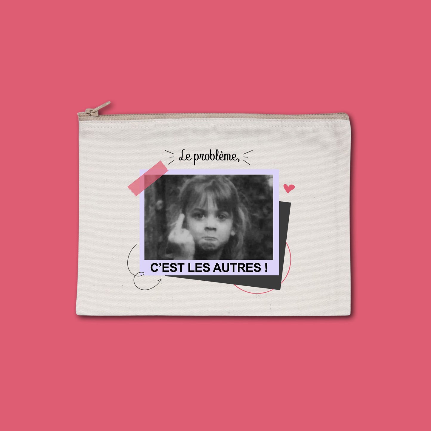 Pochette zippée recyclée Le problème c'est les autres