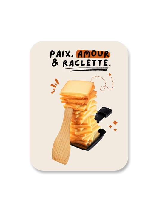Aimant Paix, amour & raclette Encre et Créations
