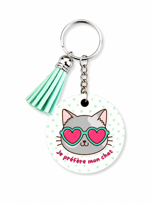 Porte-clés Je préfère mon chat