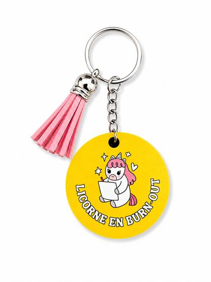 Porte-clés Licorne en burn-out