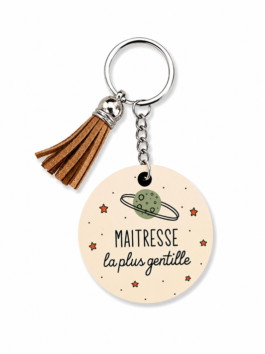 Porte clés Maitresse la plus gentille