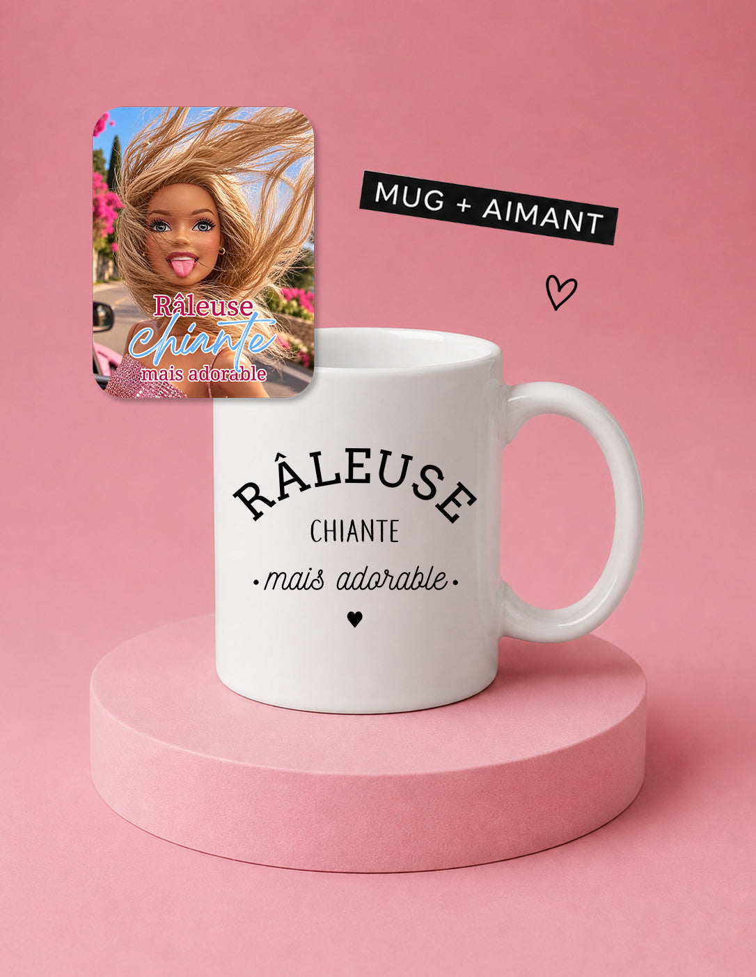 Lot mug + aimant Râleuse chiante mais adorable Encre et Créations