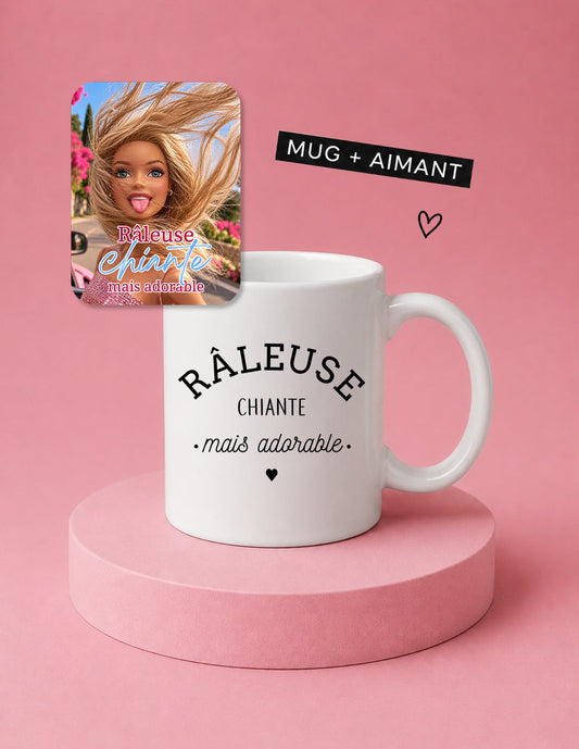 Lot mug + aimant Râleuse chiante mais adorable Encre et Créations