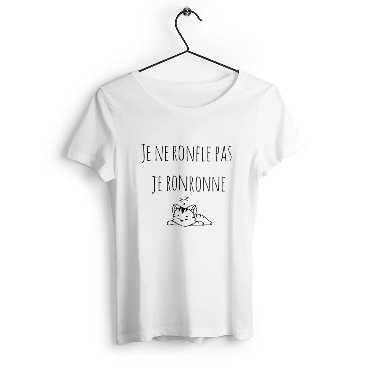 T-shirt femme Je ne ronfle pas je ronronne