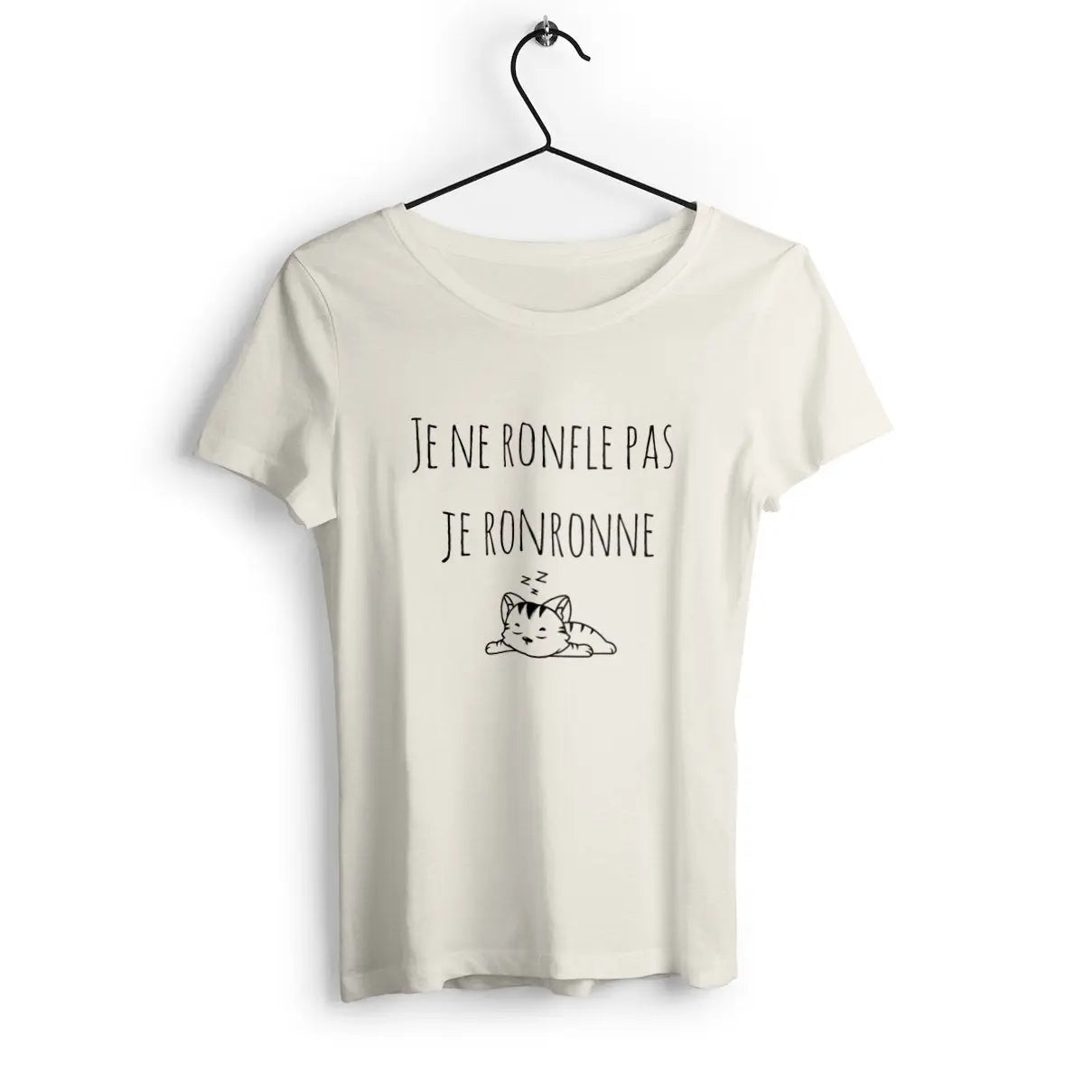 T-shirt femme Je ne ronfle pas je ronronne