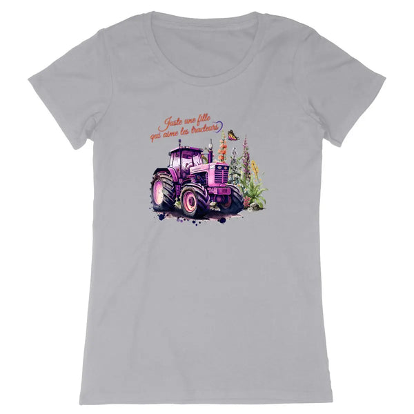 T-shirt femme Juste une fille qui aime les tracteurs