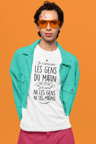 T-shirt homme - Je n'aime pas les gens du matin TPOP