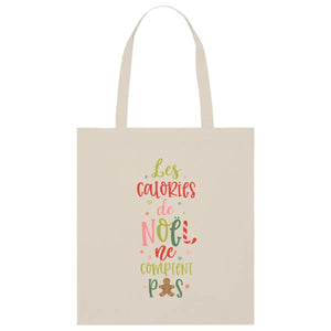 Tote bag léger - Les calories de Noël ne comptent pas v2