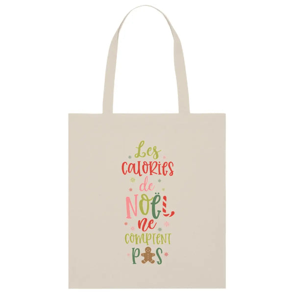 Tote bag léger - Les calories de Noël ne comptent pas v2