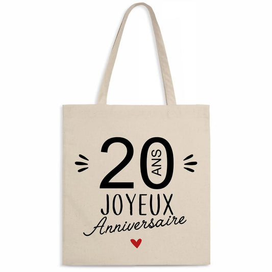 Totebag 20 Ans Joyeux Anniversaire