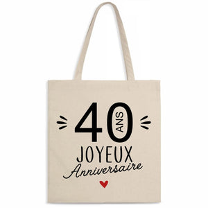 Totebag 40 Ans Joyeux Anniversaire