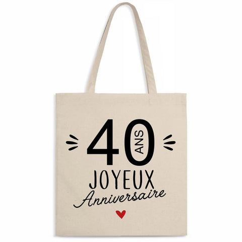 Totebag 40 Ans Joyeux Anniversaire