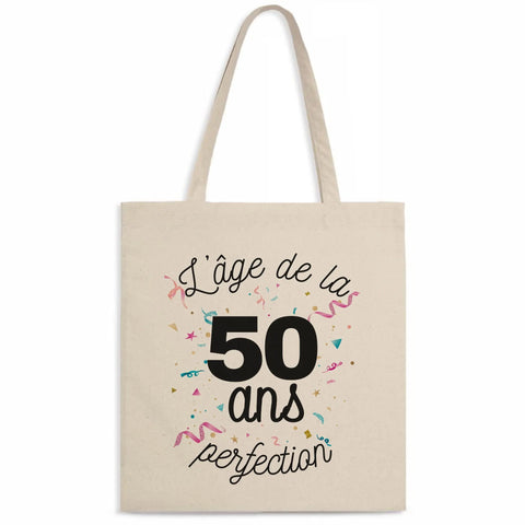 Totebag 50 ans l'âge de la perfection