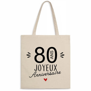 Totebag 80 Ans Joyeux Anniversaire