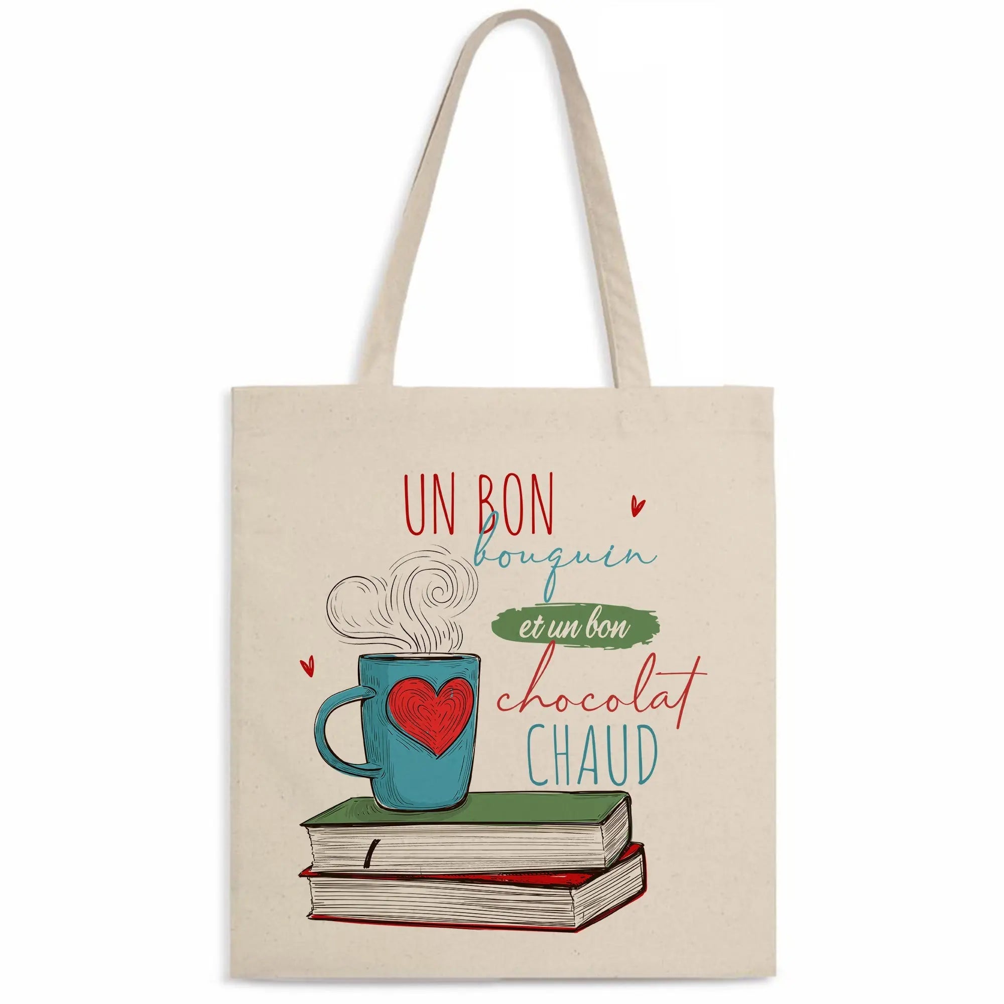 Totebag Bouquin et chocolat chaud