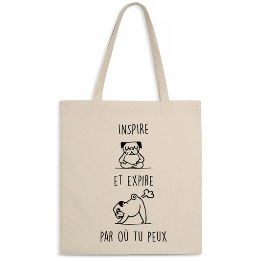 Totebag Inspire et expire par où tu peux