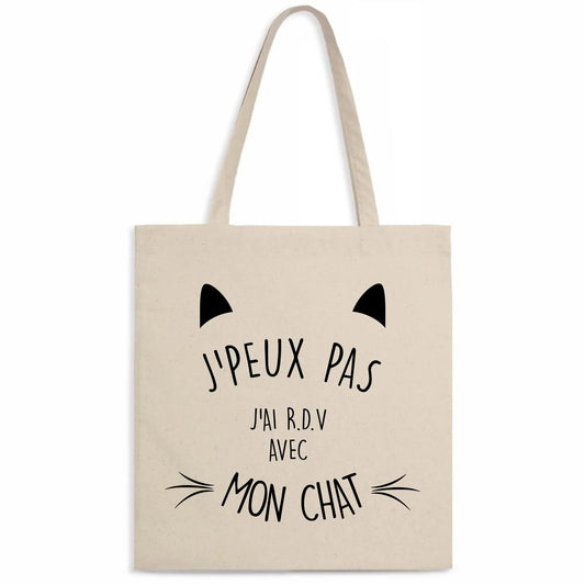 Totebag J'ai RDV avec mon chat